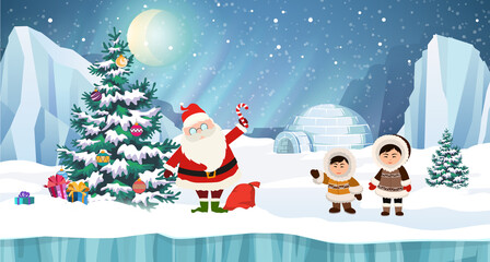 Santa and arctic people