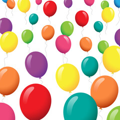 Balloons vector isolated on white background. Balloons in flat style. Useful for party poster, greeting and wedding card. Vector illustration of modern party balloon
