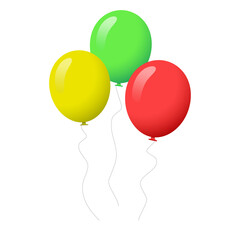 Balloons vector isolated on white background. Balloons in flat style. Useful for party poster, greeting and wedding card. Vector illustration of modern party balloon