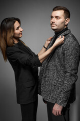 Portrait of a handsome young man and girl