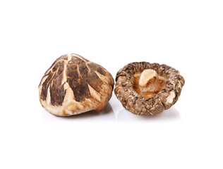 Dry Mushrooms on white background