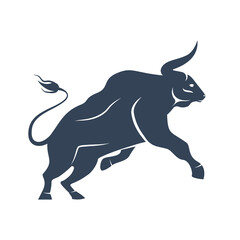 Illustration of a majestic bull side view. Taurus Zodiac sign. Domestic cow, side view. Ox Sacred animal, astrology vector flat design icon. Symbol of the year 2021