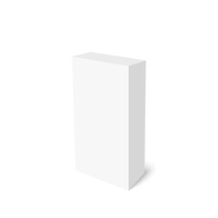 Realistic blank cardboard packaging box mock up. Vector isolated illustration on white background.