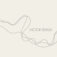 Abstract curve twisted line with fancy shapes. Vector illustration in modern minimal style for fashion presentations, invitation cards
