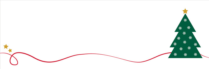 Christmas tree banner. Merry Christmas and Happy New Year.
