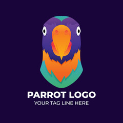 Modern gradient parrot bird logo design