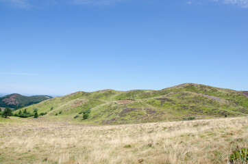 Fototapeta premium Hiking, Puy de Dôme, fault of Limagne, Auvergne, France