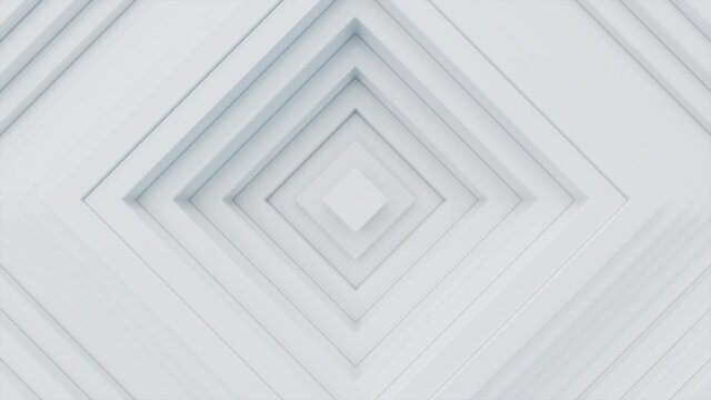 3d abstract geometric endless motion design, loop animation moving white squares
