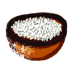 Vector illustration of bowl of rice in cartoon sketchy style. 