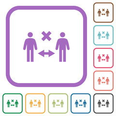 Incorrect social distancing simple icons