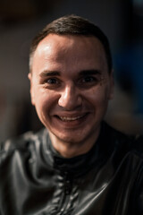 Obraz premium Portrait of a handsome young man. Shooting in a bar