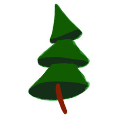 isolated cartoon dancing christmas tree. Vector illustration