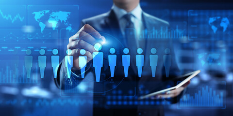Human Resources HR management Employment Headhunting Recruitment  Business Concept.
