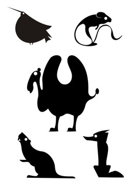 Decor animal silhouette illustration collection for design

