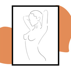 Vector illustration of hand drawn beauty body sketch art. sketch art drawing of a woman stretching arms isolated on white background. Suits for posters, tattoos, postcard or brochure cover design.