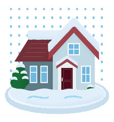 大雪の被害に遭うショップのベクターイラストセット Wall Mural Icim