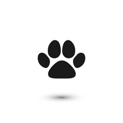 Pets paw. Cat footprint flat icon. Vector illustration