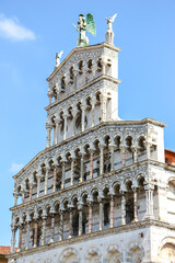 Naklejka premium Lucca, Italy. Beautiful architecture of catholic church (Chiesa di San Michele in Foro) in Lucca.