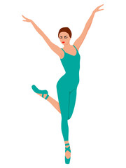 Ballerina in turquoise unitard