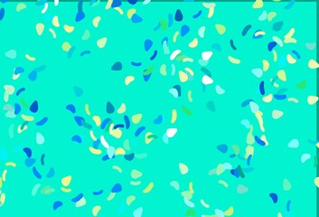 Light Blue, Yellow vector pattern with chaotic shapes.