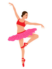 Ballerina in red and pink dress