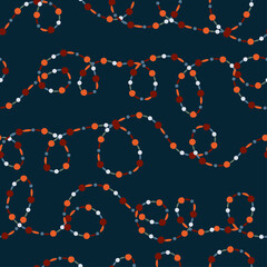 Confetti garland seamless christmas pattern. Happy New Year and Merry Christmas background. Vector winter holidays print for textile, wallpaper, fabric, wrapping paper, greeting cards design.