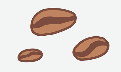 Doodle coffee bean illustration. Simple outline drawing. Morning drink for breakfast. Hand drawn design element
