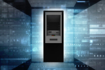 3d illustration Bank Cash ATM Machine

