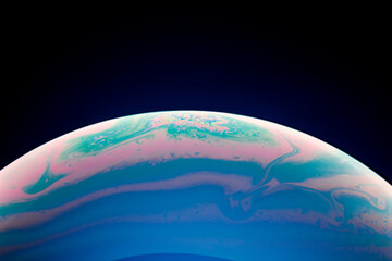 Half of a soap bubble, an abstract semicircle background. The model of the cosmos or the planets