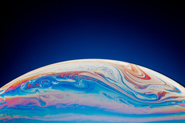 Half of a soap bubble, an abstract semicircle background. The model of the cosmos or the planets