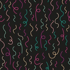 seamless vector repeat with abstract shapes in pink, purple, peach and blue