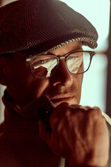 closeup of a mature man