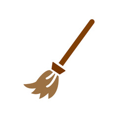 broom icon, on a white background, vector illustration