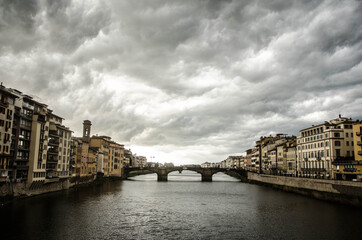 Naklejka premium ponte vecchio city