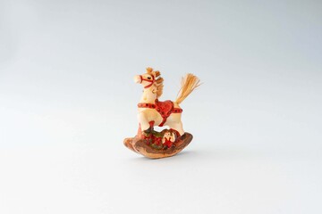 Rocking horse toy isolated on the white background. 