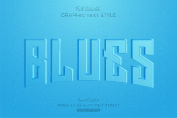 Blues Embossed Editable Text Effect Font Style