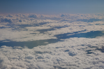 Cloudscape view from an airplane on the turkish territory. Turkey.