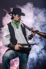 Naklejka premium Wild West cowboy. The character