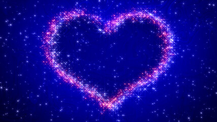 Glitter Heart Shining Particles 3D illustration