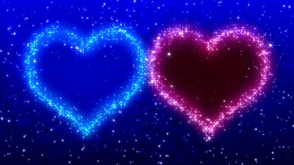 Sparkling Glitter Heart Particles 3D illustration