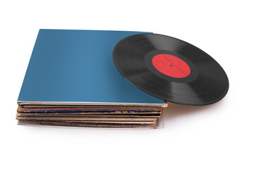 vinyl records isolated