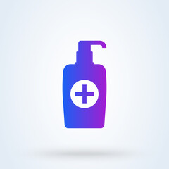 sanitizer liquid soap sign icon or logo. Virus protection concept. antibacterial soap vector illustration.