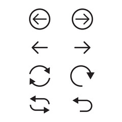 Arrows icon set. Web simple arrows