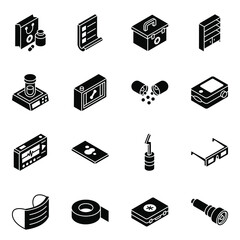 
Pack of Medical and Healthcare Glyph Isometric Icons
