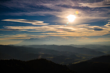 sunset in the mountains