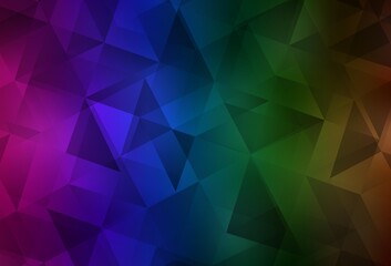 Dark Multicolor vector polygon abstract background.