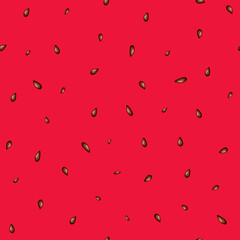 Watermelon. Seamless pattern with watermelon seeds on a red background for fashion prints, fabrics, wallpapers, wrapping paper. 