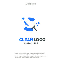 Letter S with windows cleaning logo