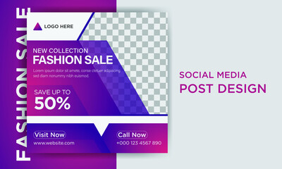 Fashion Sale Social Media Post Design Editable vector