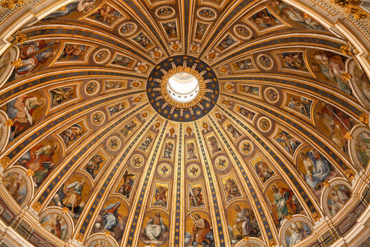 Papal Basilica of Saint Peter dome interior Vatican Rome Italy
